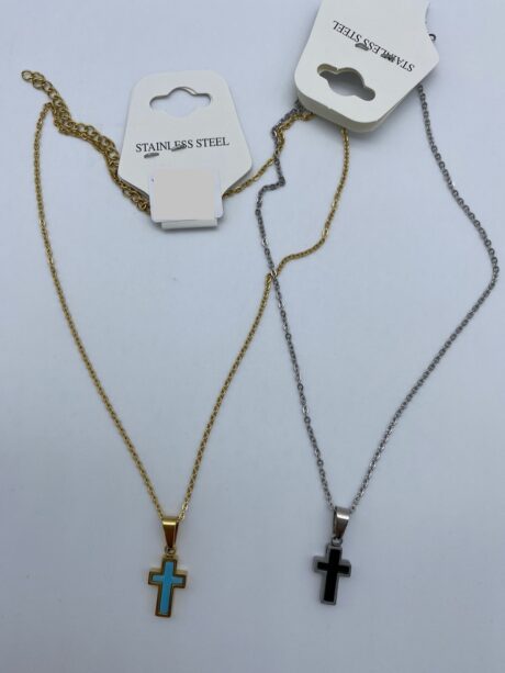 Ατσάλινοι σταυροί μπλέ και μαύρο χρώμα τιμή 14 ευρώ